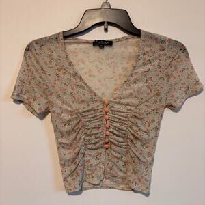 Y2k floral mesh babydoll top